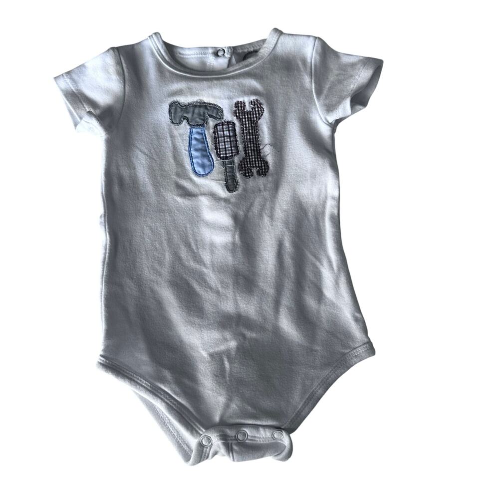 Blanks Boutique White Bodysuit with Hammer Appliqué